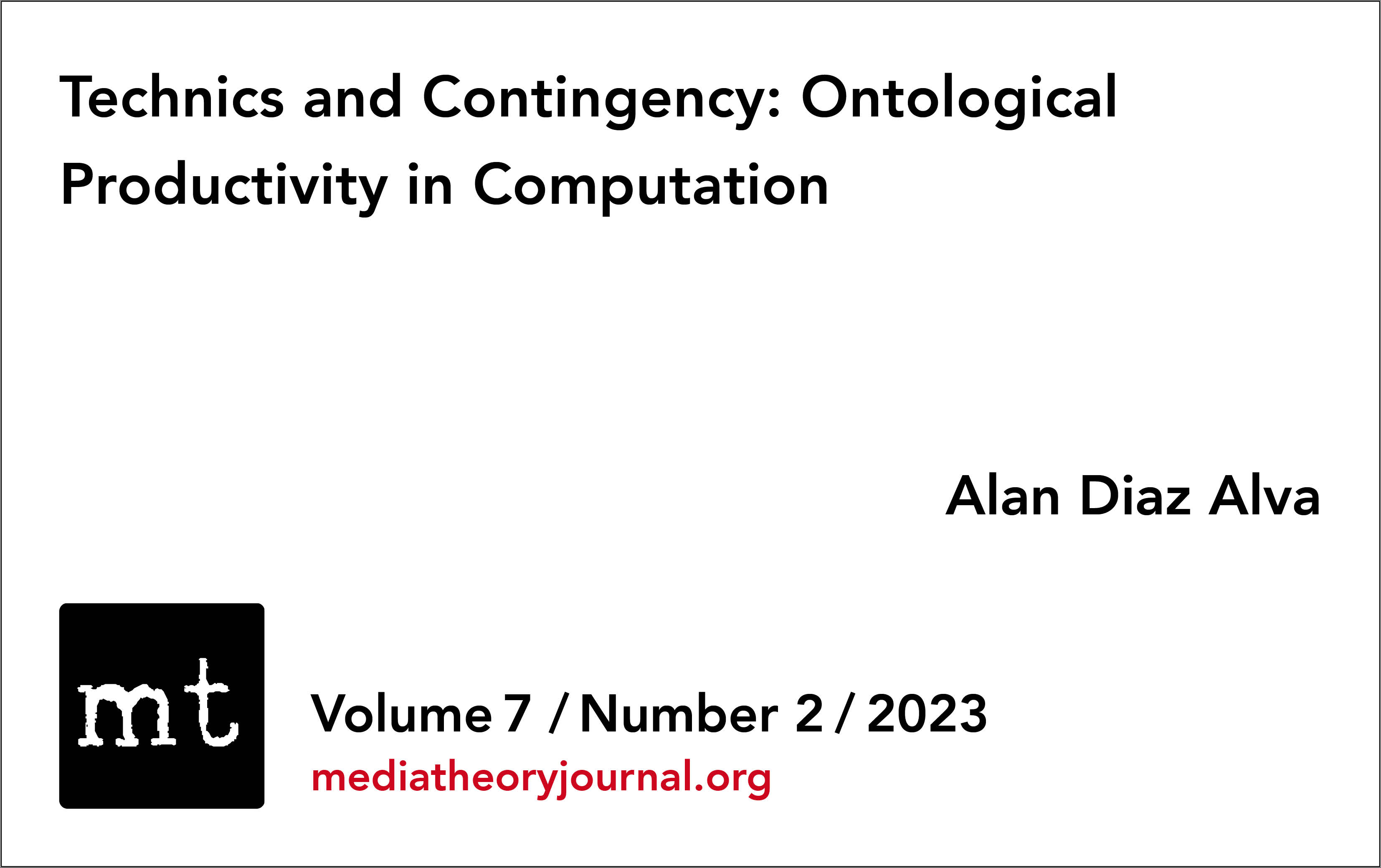 Alan Díaz Alva: Technics and Contingency