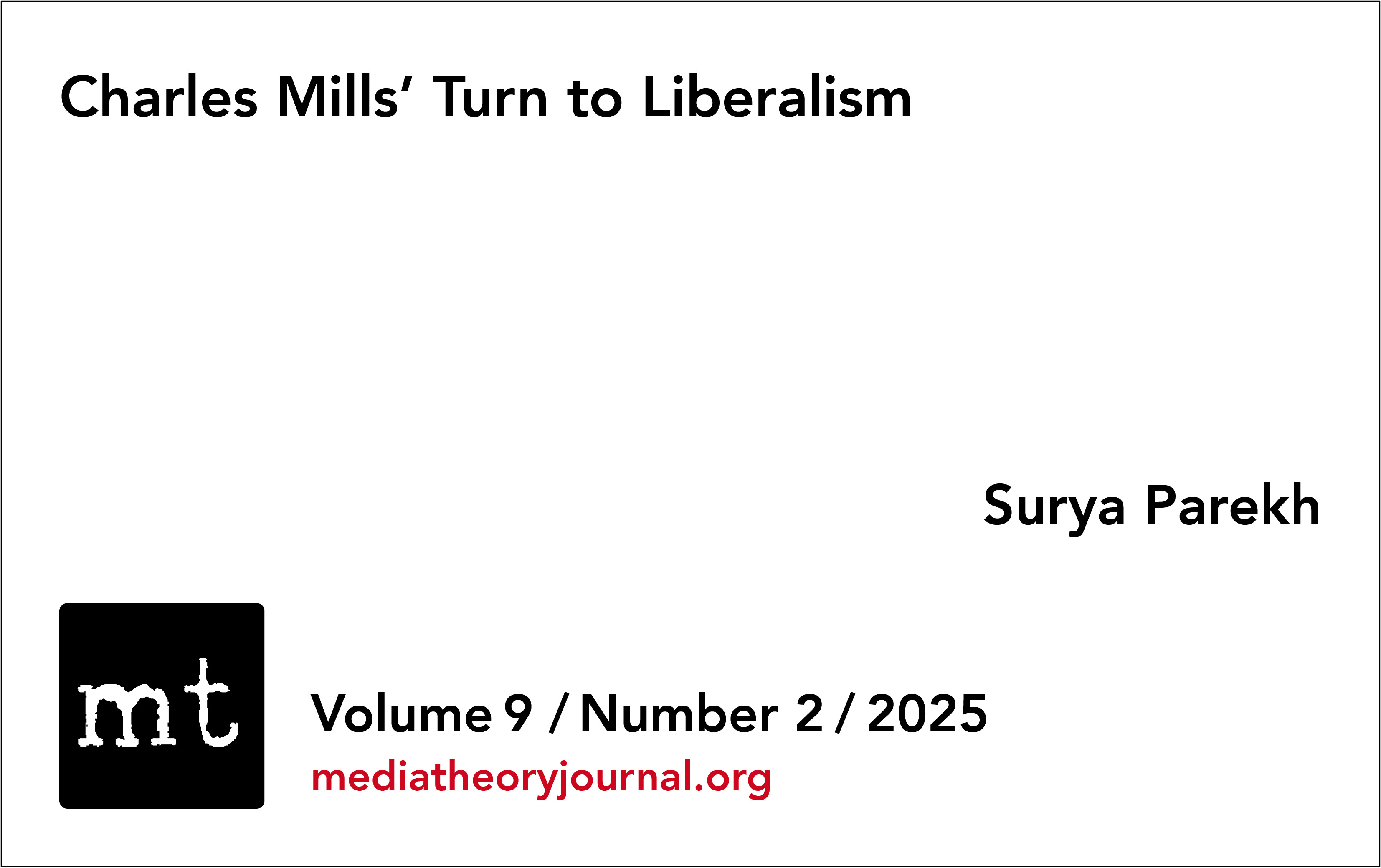 PAREKH: Charles Mills’ Turn to Liberalism